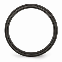Sophia Jewelers 6mm Black Stainless Steel Brushed Domed Wedding Band
