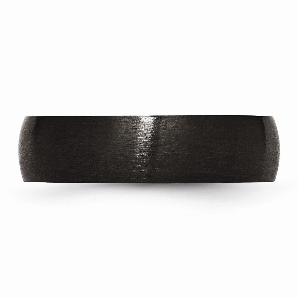 Sophia Jewelers 6mm Black Stainless Steel Brushed Domed Wedding Band