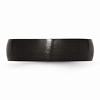 Sophia Jewelers 6mm Black Stainless Steel Brushed Domed Wedding Band