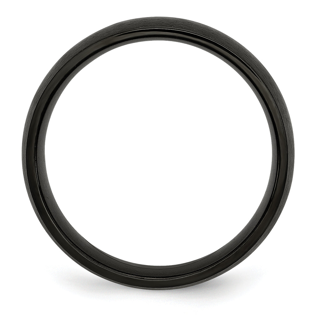 Black IP Brushed Wedding Band in Stainless Steel, 7mm