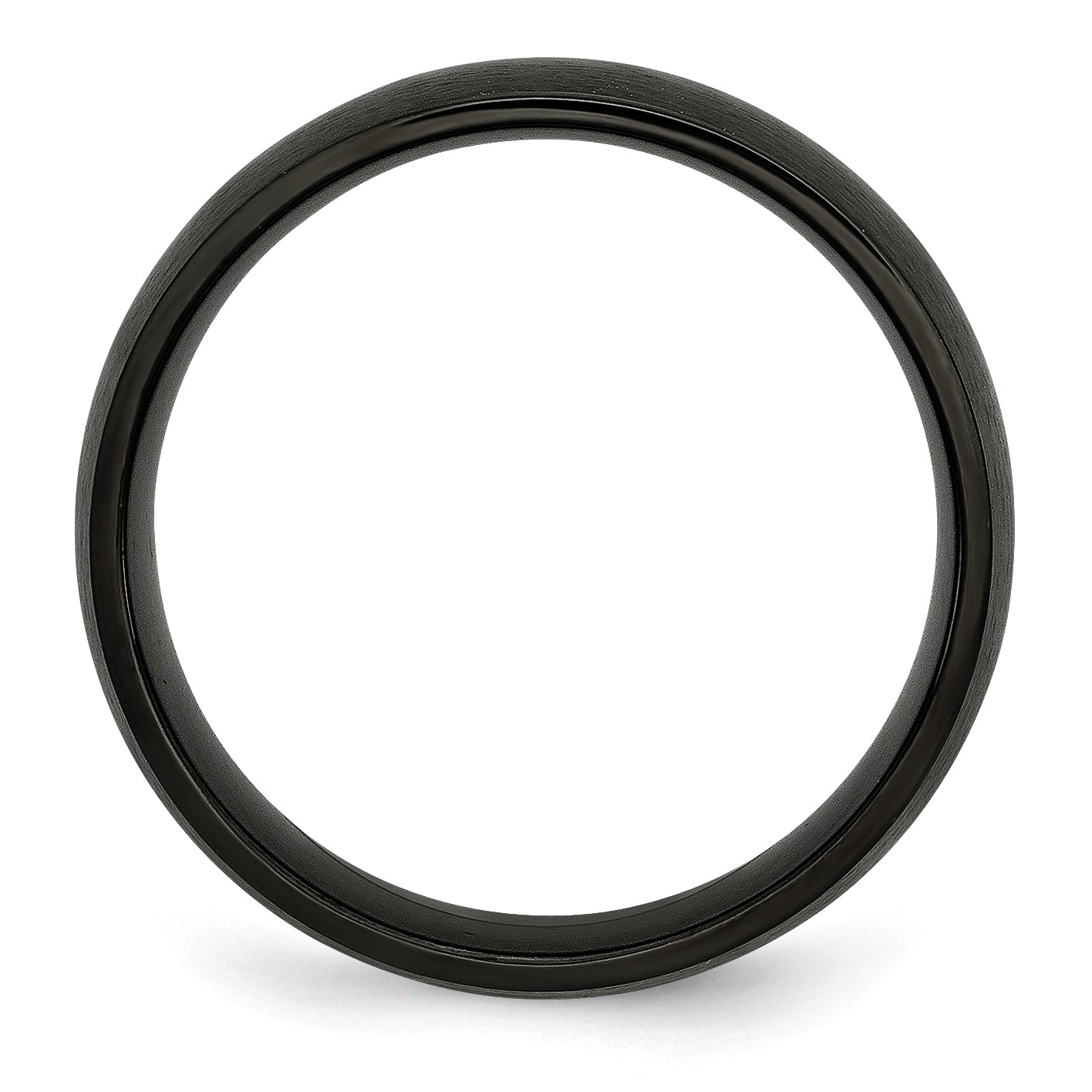 Black IP Brushed Wedding Band in Stainless Steel, 7mm