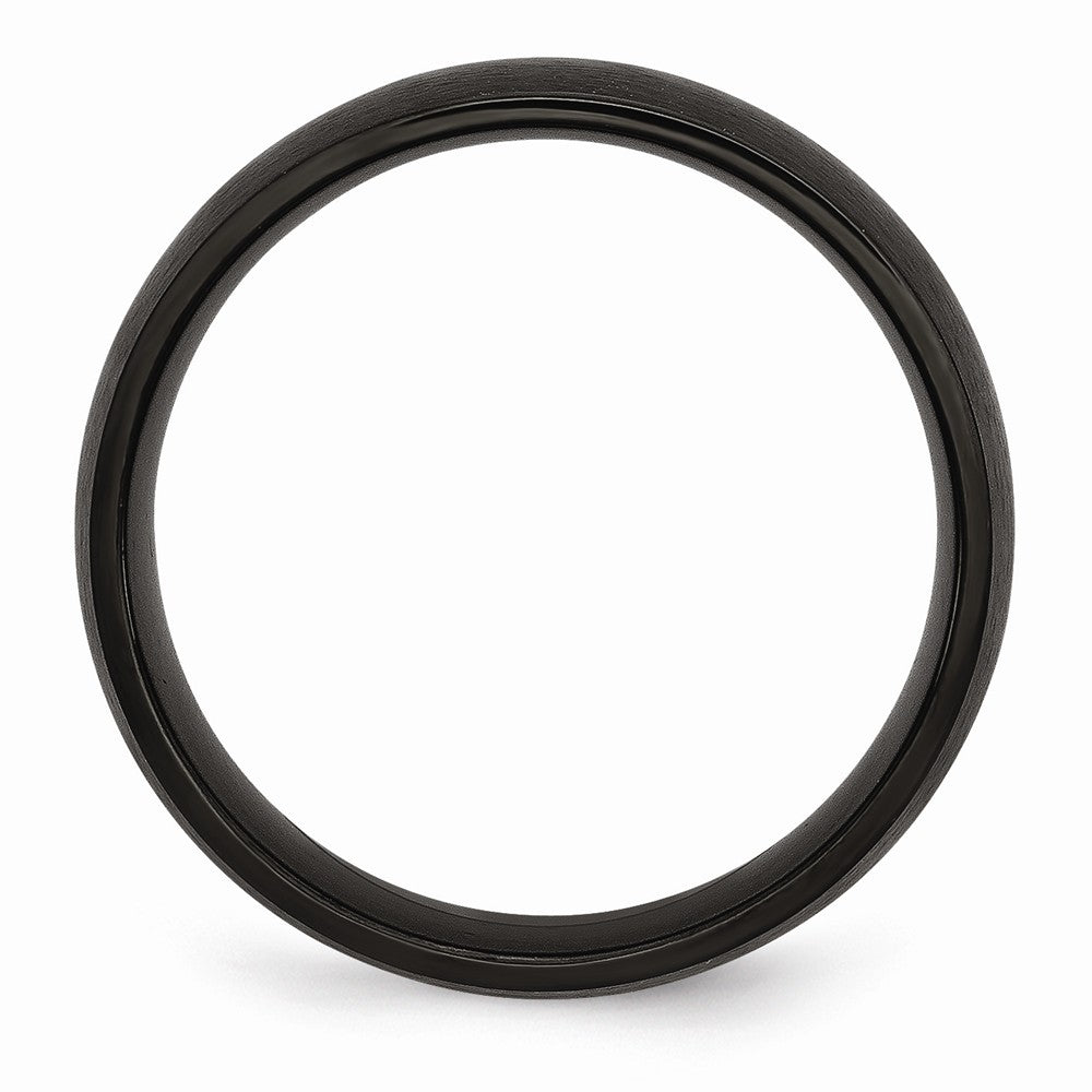 Brushed Wedding Band in Black IP-Plated Stainless Steel, 7mm