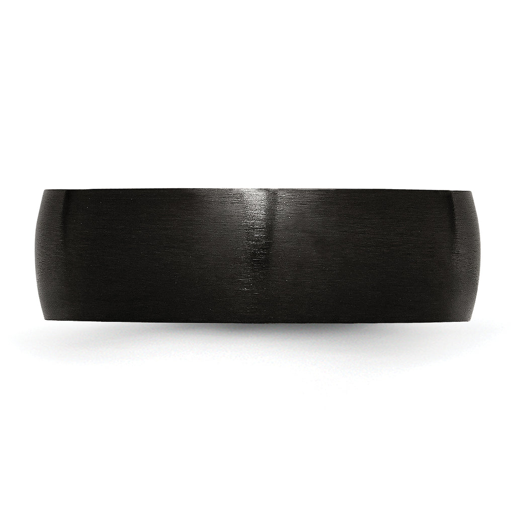 Black IP Brushed Wedding Band in Stainless Steel, 7mm