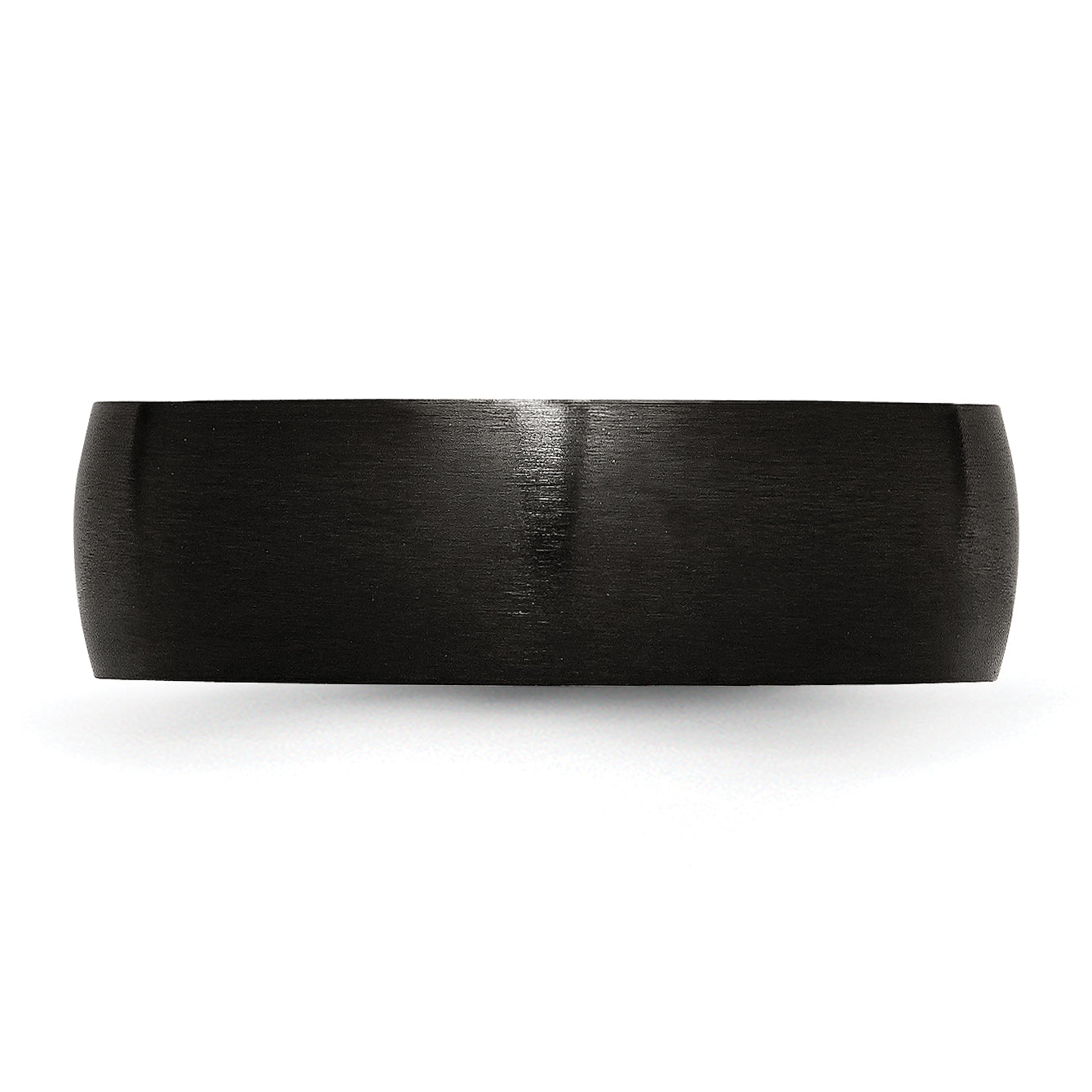 Black IP Brushed Wedding Band in Stainless Steel, 7mm
