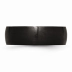 Brushed Wedding Band in Black IP-Plated Stainless Steel, 7mm