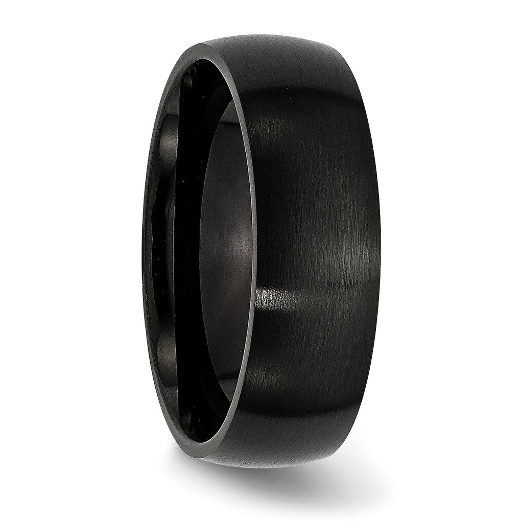 Black IP Brushed Wedding Band in Stainless Steel, 7mm