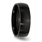 Black IP Brushed Wedding Band in Stainless Steel, 7mm