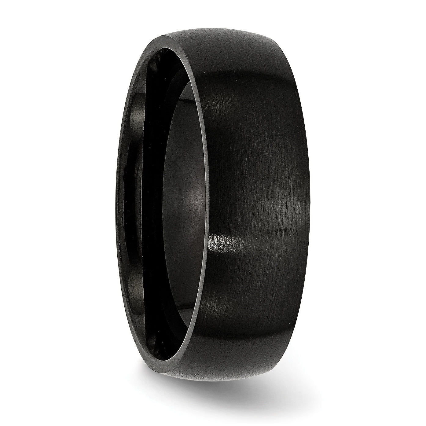 Black IP Brushed Wedding Band in Stainless Steel, 7mm