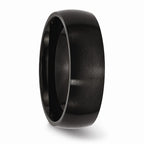 Brushed Wedding Band in Black IP-Plated Stainless Steel, 7mm