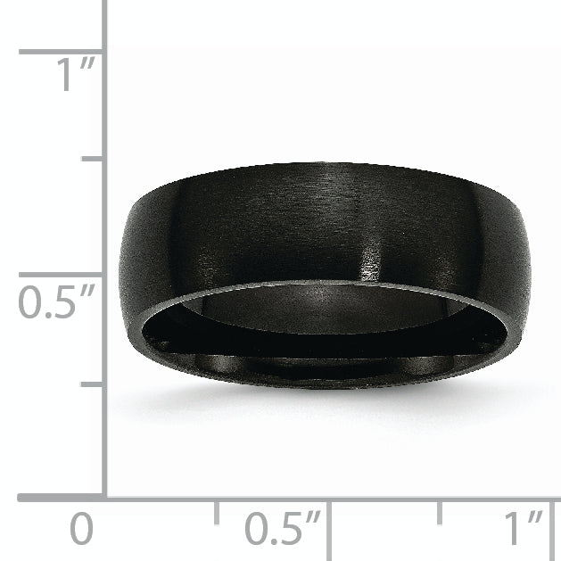 Black IP Brushed Wedding Band in Stainless Steel, 7mm
