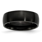 Brushed Wedding Band in Black IP-Plated Stainless Steel, 7mm
