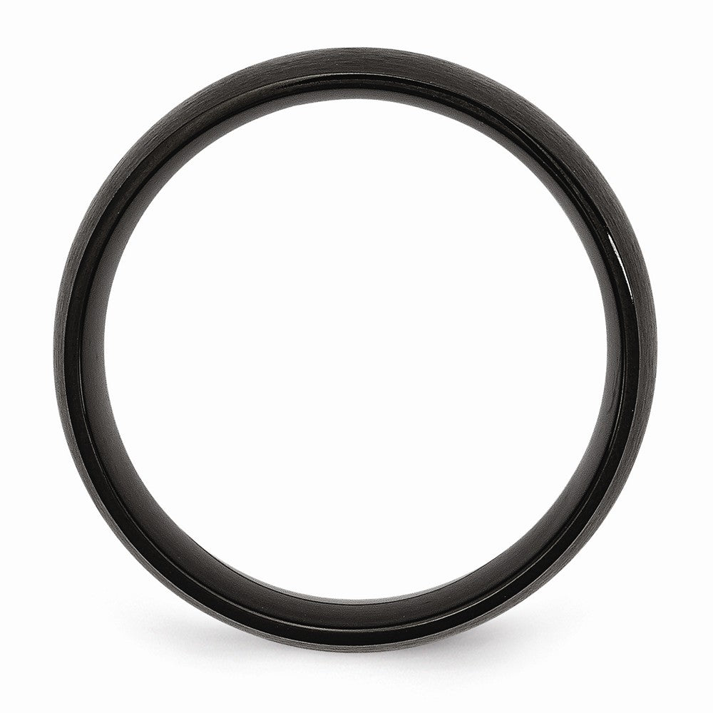 Stainless Steel Black IP-Plated 8mm Engravable Brushed Wedding Band Secondary image