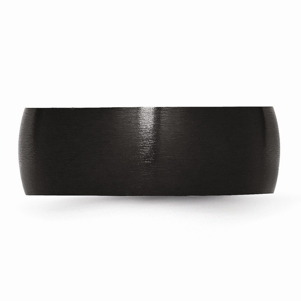 Stainless Steel Black IP-Plated 8mm Engravable Brushed Wedding Band