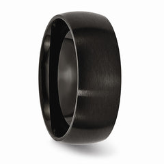 Stainless Steel 8mm Black IP-plated Brushed Band