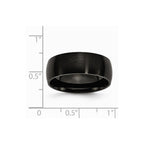 Stainless Steel 8mm Black IP-plated Brushed Band