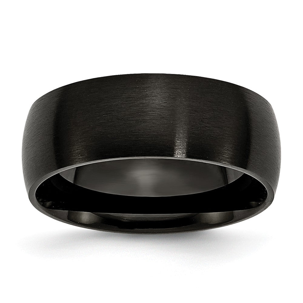 Stainless Steel Black IP-Plated 8mm Engravable Brushed Wedding Band Main image