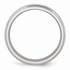 Ridged-Edge Comfort-Fit Wedding Band in Stainless Steel, 6mm