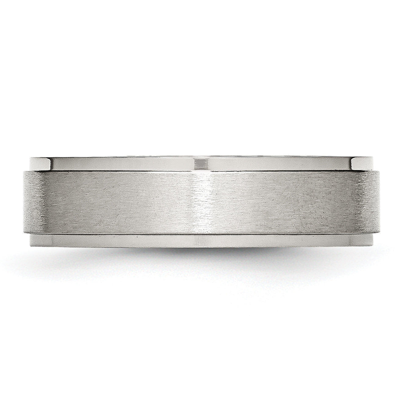 Ridged Edge Comfort-Fit Wedding Band in Stainless Steel, 6mm
