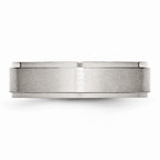 Ridged-Edge Comfort-Fit Wedding Band in Stainless Steel, 6mm