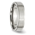 Ridged Edge Comfort-Fit Wedding Band in Stainless Steel, 6mm