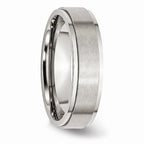 Ridged-Edge Comfort-Fit Wedding Band in Stainless Steel, 6mm