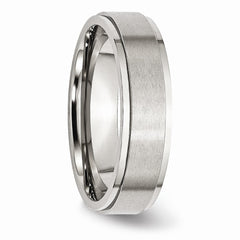 Sophia Jewelers Stainless Steel 6mm Ridged Comfort Fit Engravable Wedding Band