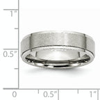 Ridged Edge Comfort-Fit Wedding Band in Stainless Steel, 6mm