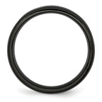 Beveled Edge Wedding Band in Stainless Steel with Black IP, 6mm