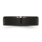 Beveled Edge Wedding Band in Stainless Steel with Black IP, 6mm