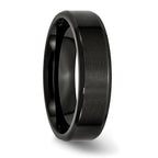Beveled Edge Wedding Band in Stainless Steel with Black IP, 6mm