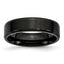 Black IP-Plated Beveled Edge Wedding Band in Stainless Steel, 6mm