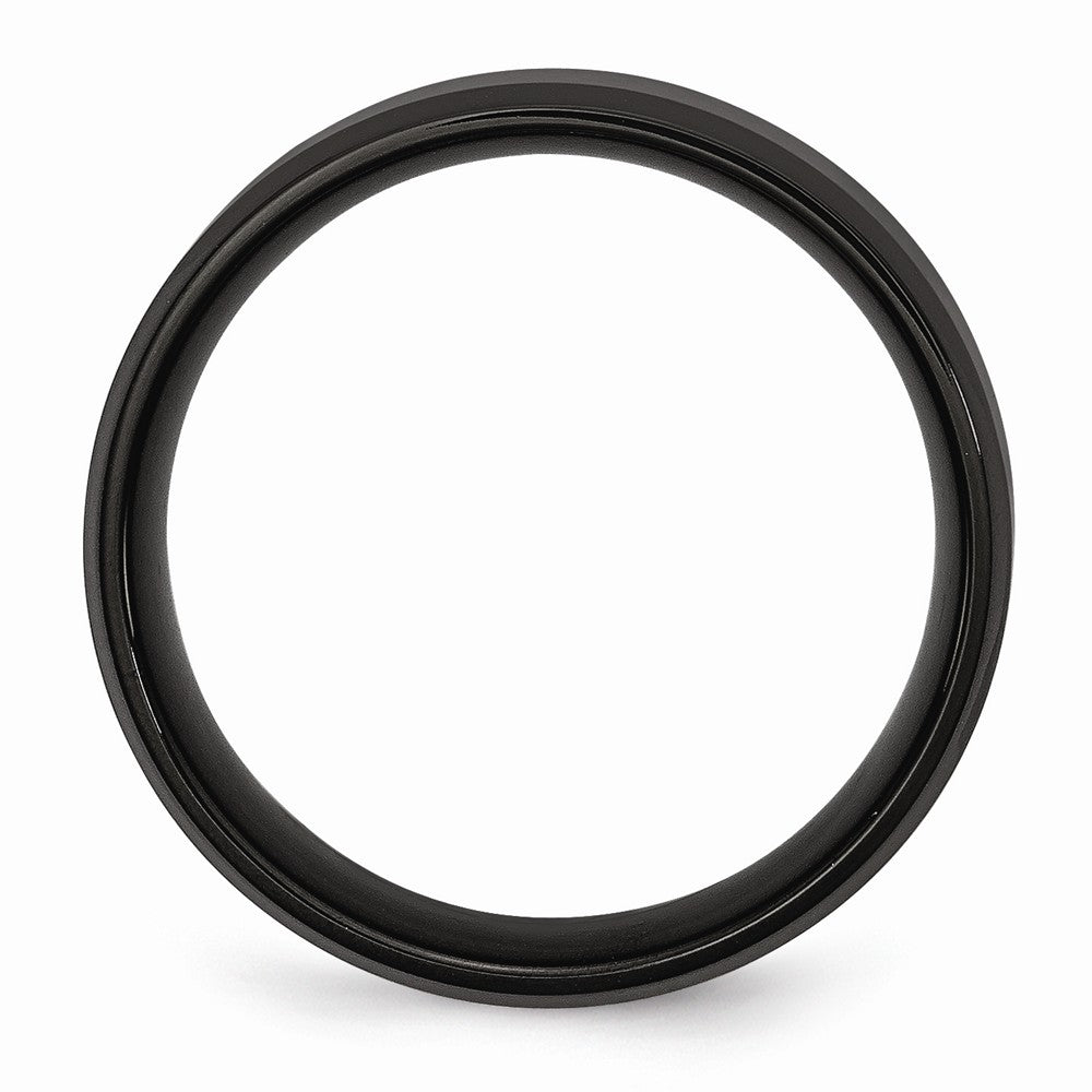 Sophia Jewelers Stainless Steel Black IP-Plated Beveled Wedding Band Engravable
