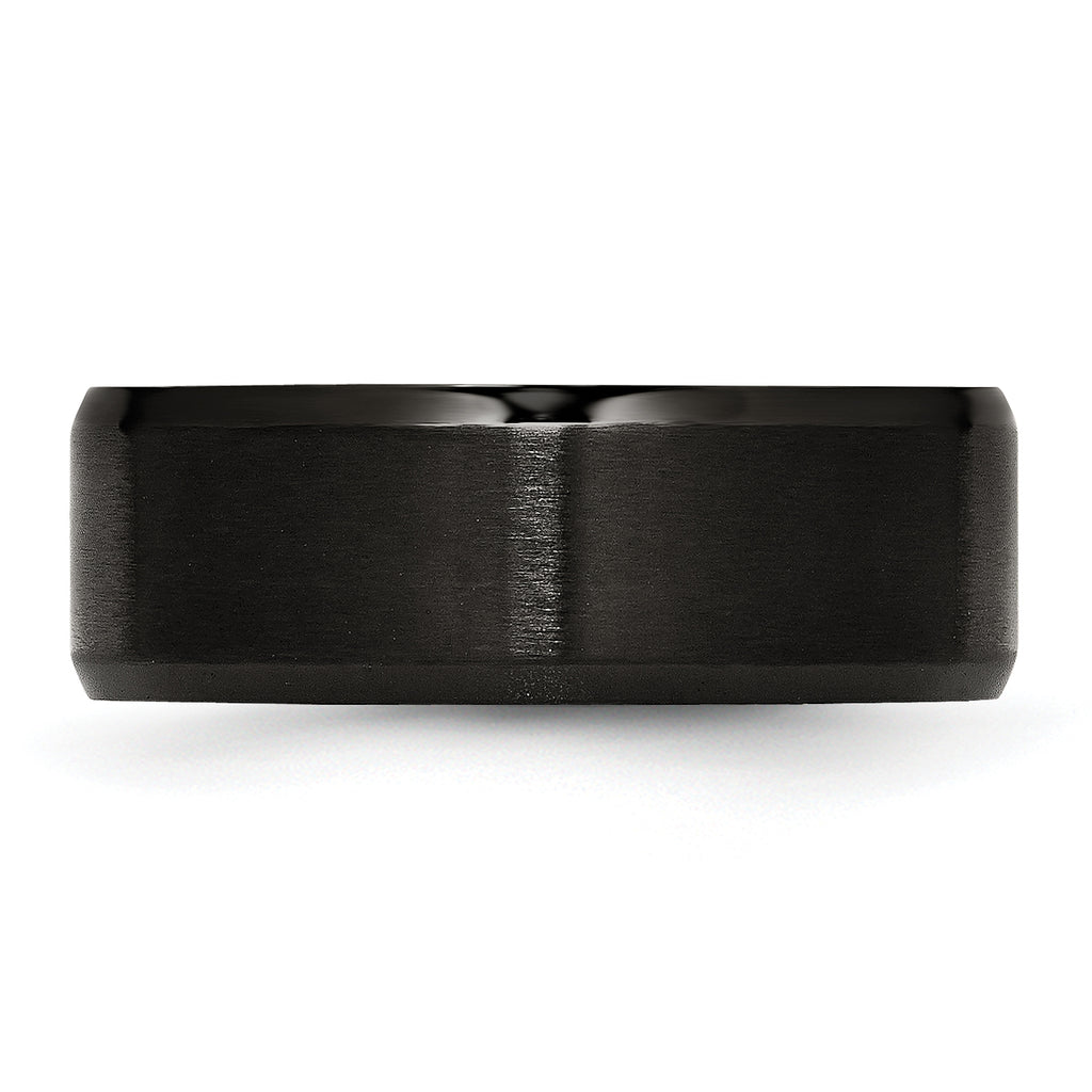 Beveled Edge Comfort-Fit Wedding Band in Stainless Steel, 8mm
