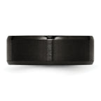 Beveled Edge Comfort-Fit Wedding Band in Stainless Steel, 8mm