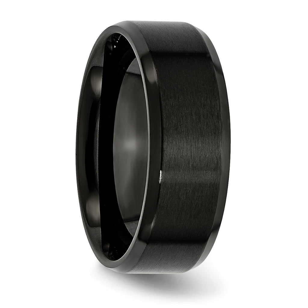 Beveled Edge Comfort-Fit Wedding Band in Stainless Steel, 8mm