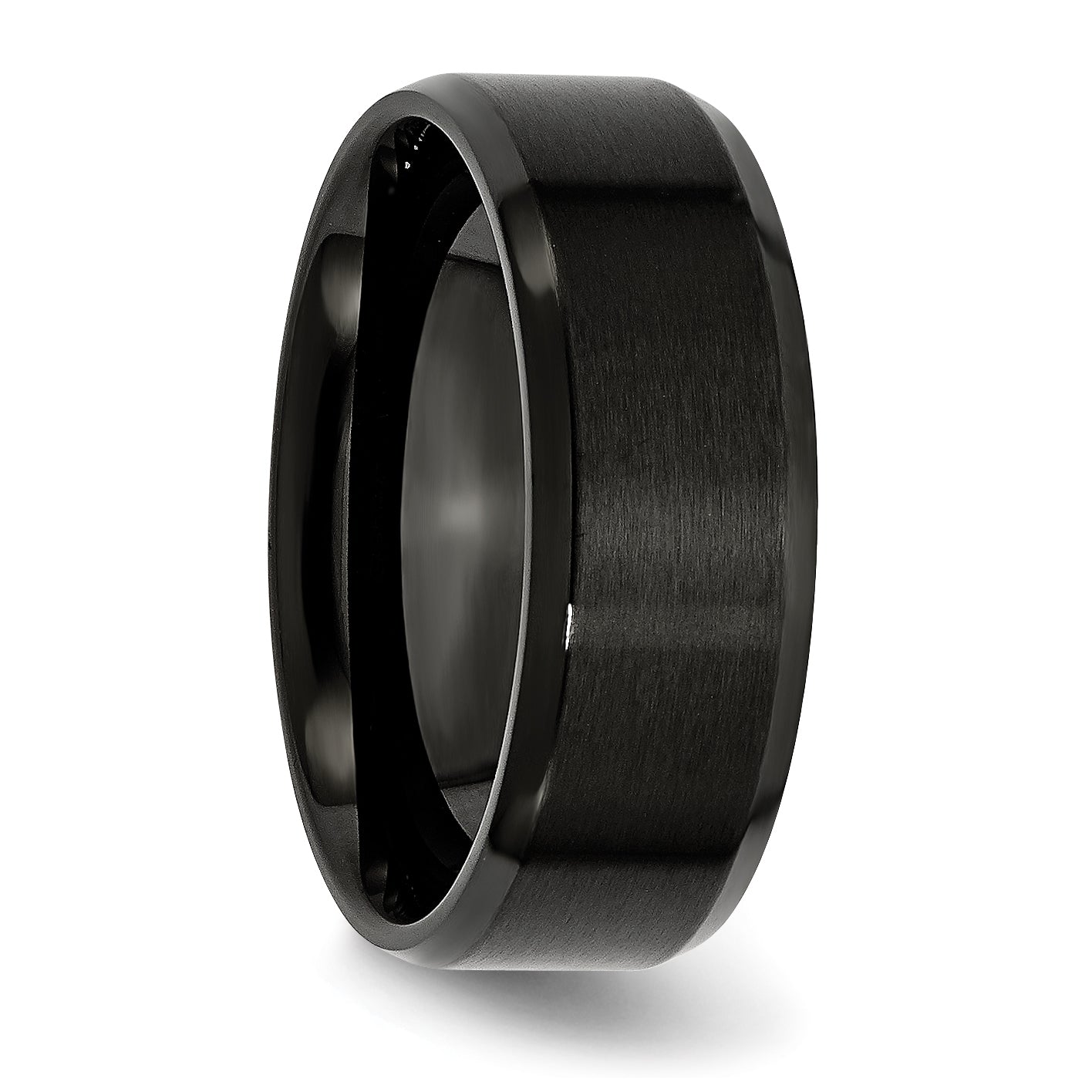 Beveled Edge Comfort-Fit Wedding Band in Stainless Steel, 8mm