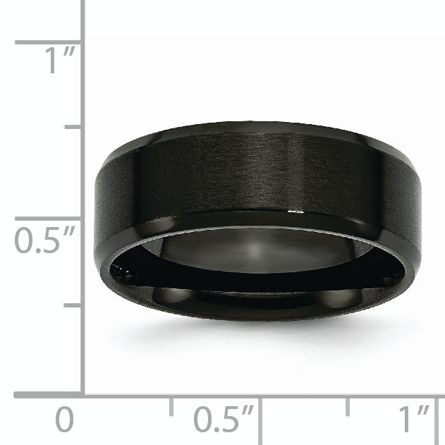 Beveled Edge Comfort-Fit Wedding Band in Stainless Steel, 8mm