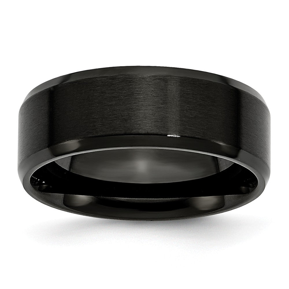 Beveled Edge Comfort-Fit Wedding Band in Stainless Steel, 8mm