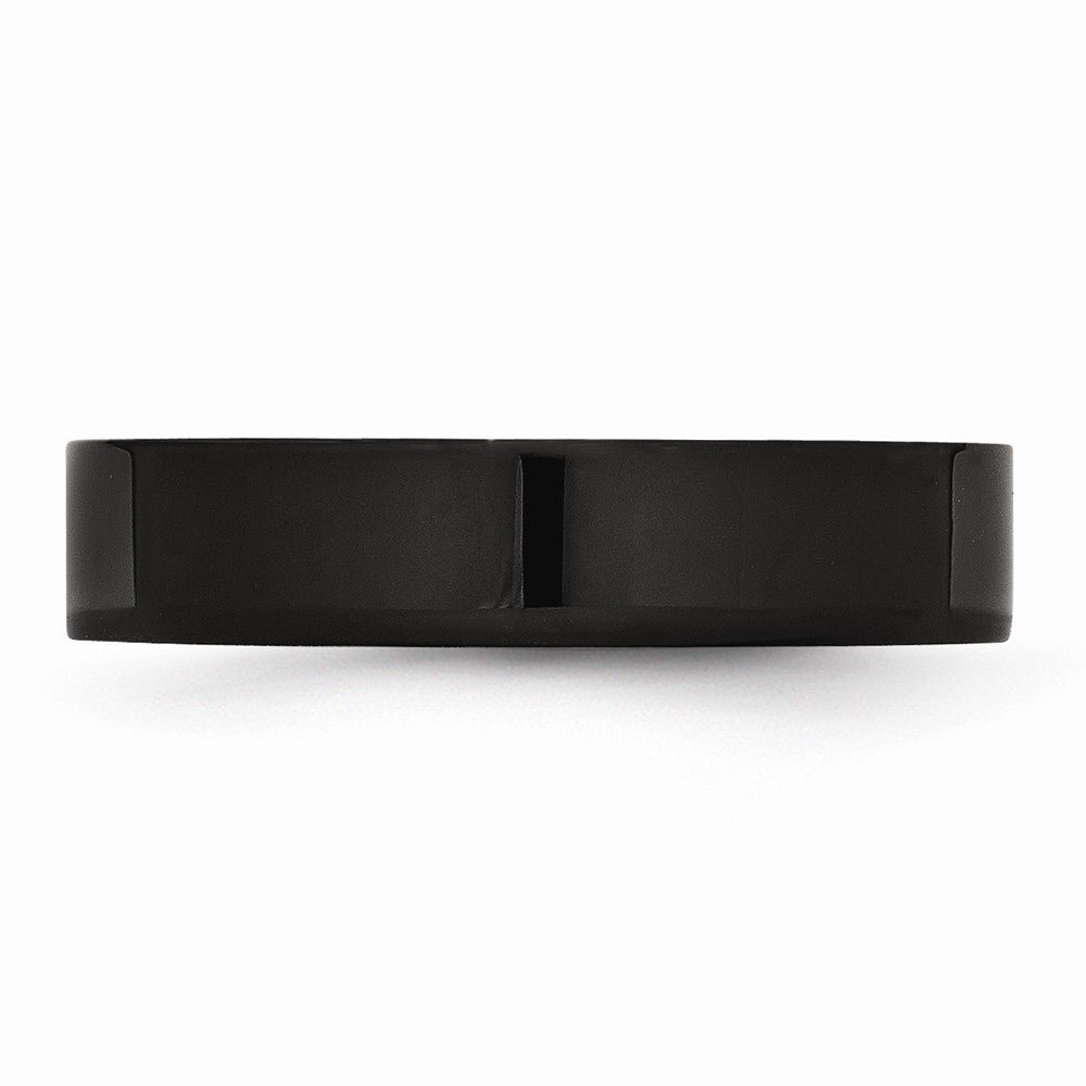 Sophia Jewelers Polished Black IP-Plated Stainless Steel Engravable Wedding Band