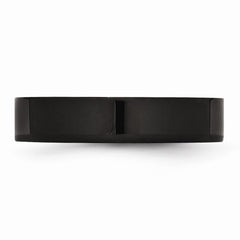 Sophia Jewelers Polished Black IP-Plated Stainless Steel Engravable Wedding Band