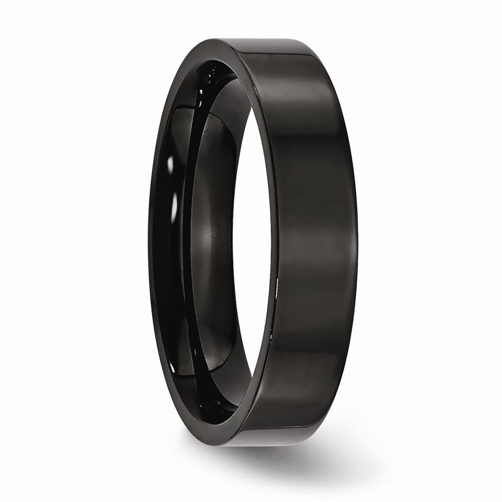 Black IP-Plated Wedding Band in Stainless Steel, 5mm