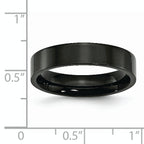 Stainless Steel Polished Black IP-plated 5mm Flat Band