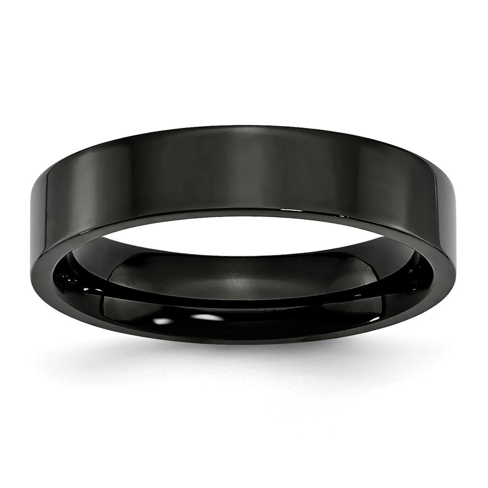 Black IP-Plated Wedding Band in Stainless Steel, 5mm