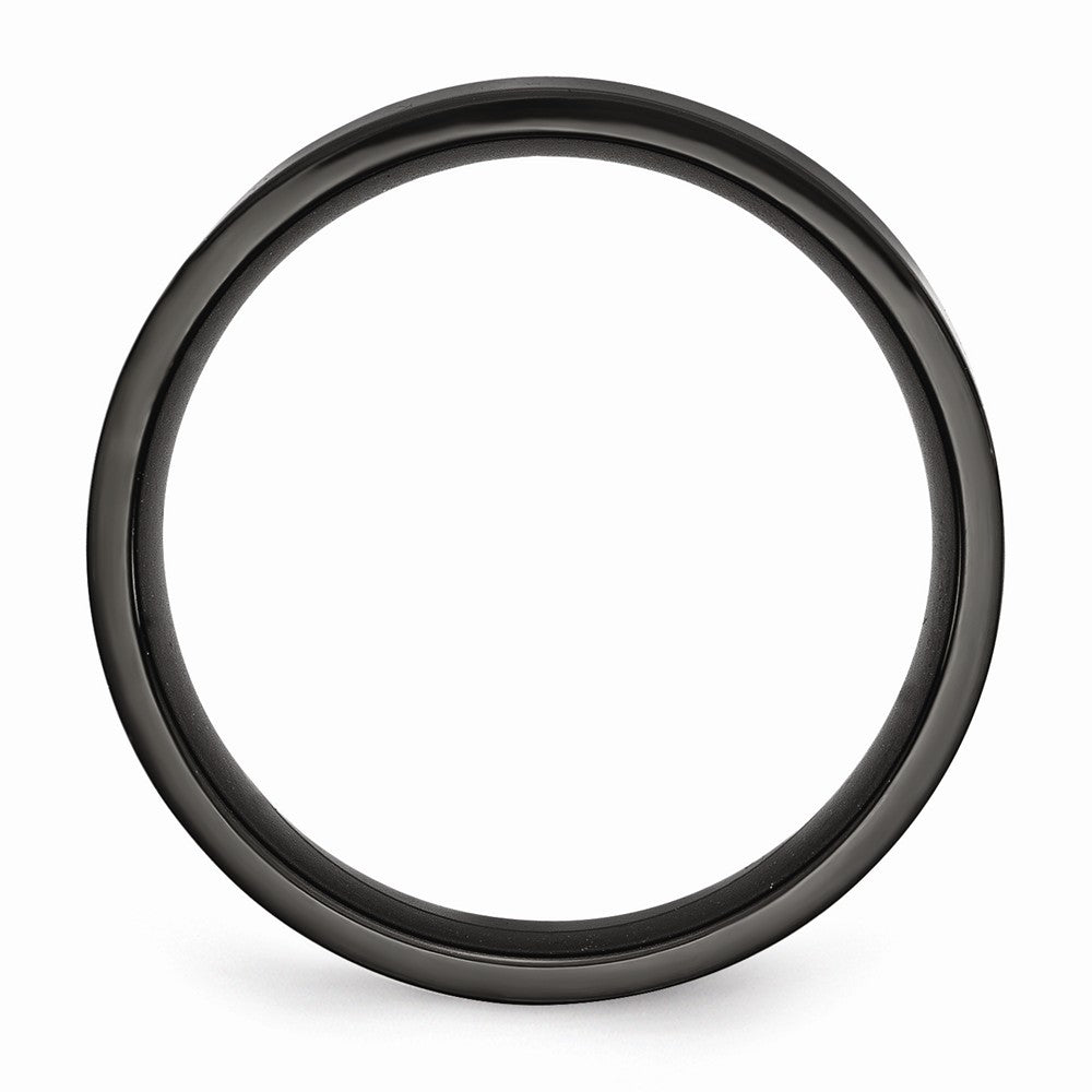 Black IP-Plated Wedding Band in Stainless Steel, 6mm