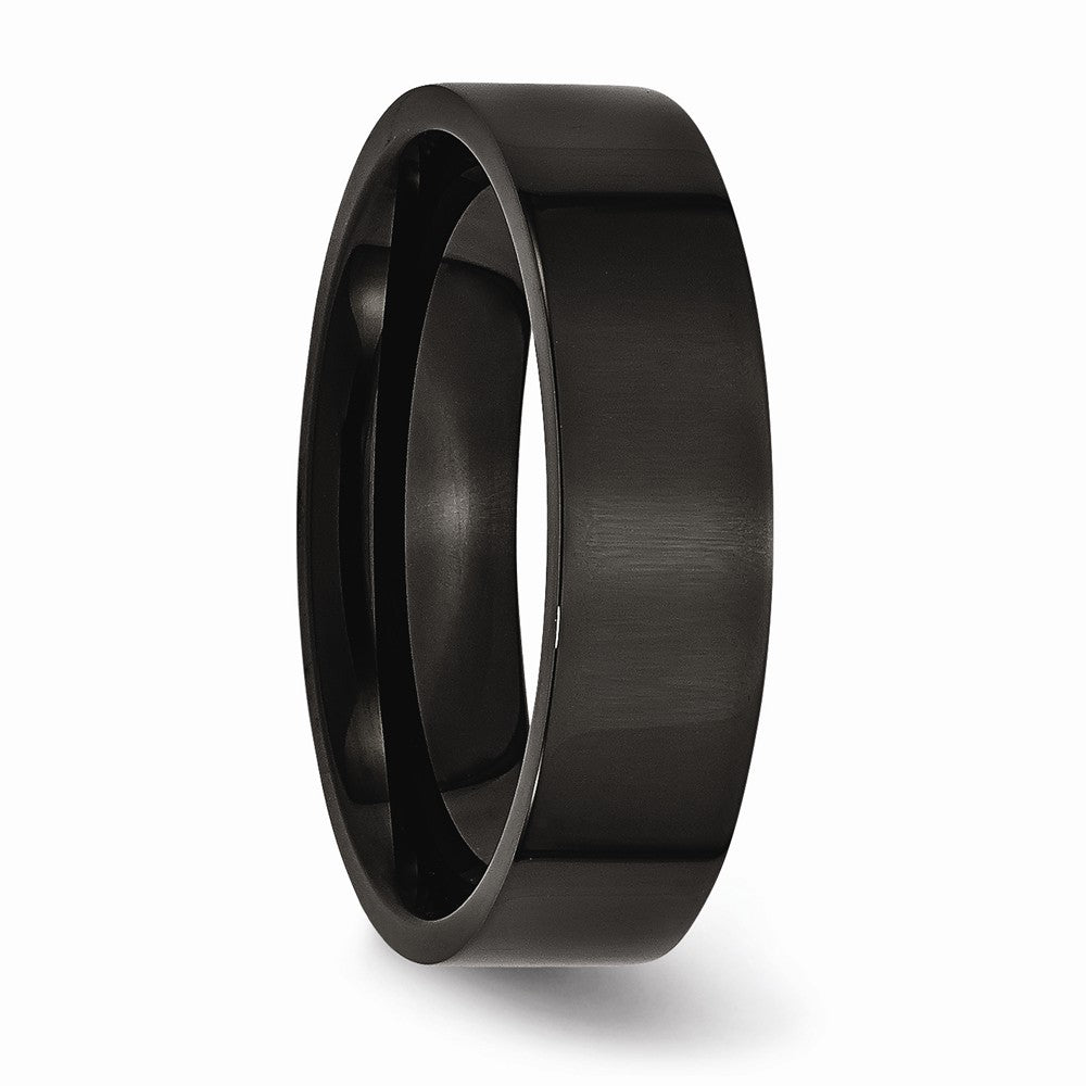 Black IP-Plated Wedding Band in Stainless Steel, 6mm