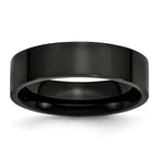 Black IP-Plated Wedding Band in Stainless Steel, 6mm