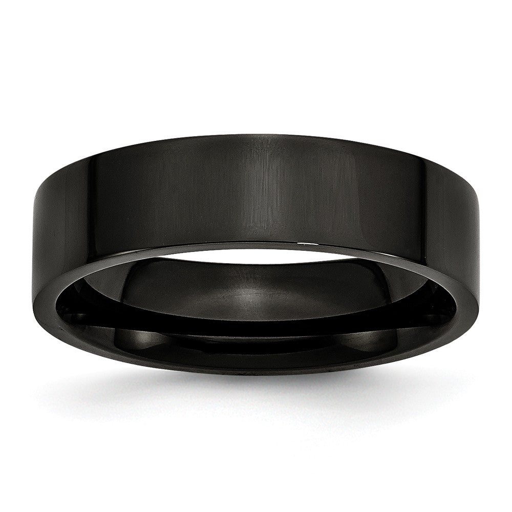 Black IP-Plated Wedding Band in Stainless Steel, 6mm