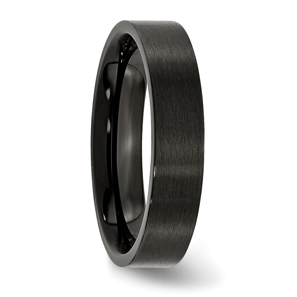 Black IP-Plated Wedding Band in Stainless Steel, 5mm