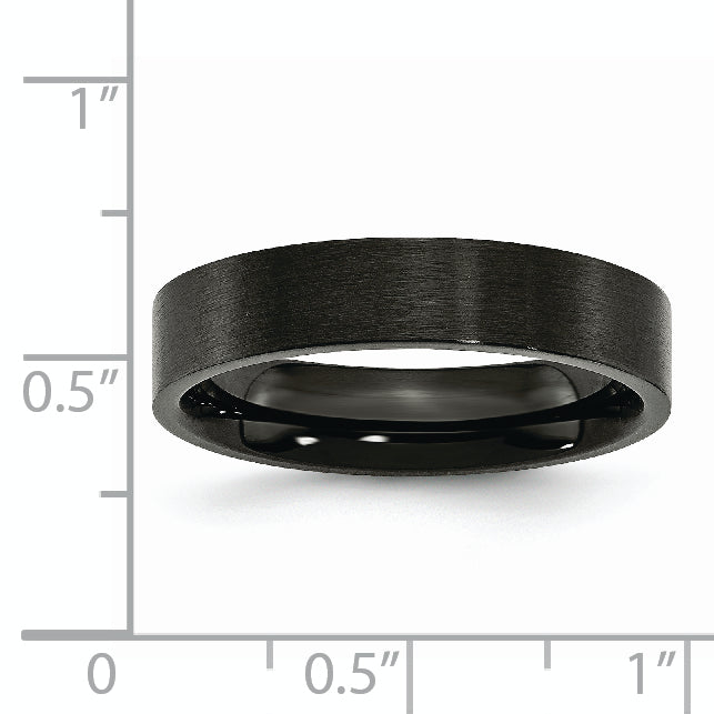 Black IP-Plated Wedding Band in Stainless Steel, 5mm