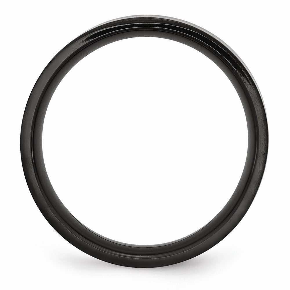 Sophia Jewelers Black IP Stainless Steel Engravable 6mm Brushed Wedding Band